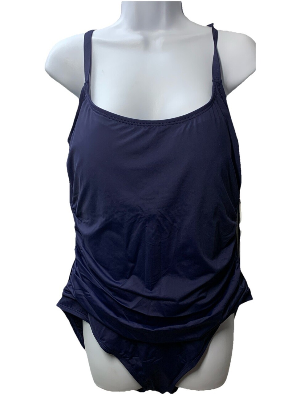 La Blanca Women's Island Goddess Lingerie One Piece Swimsuit Indigo Size 18W